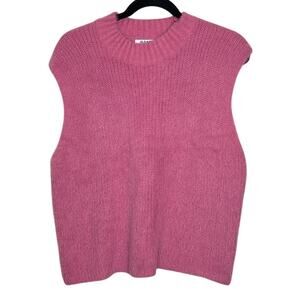 Old Navy Pink Sleeveless Crewneck Sweater Winter Soft Casual Barbie XL